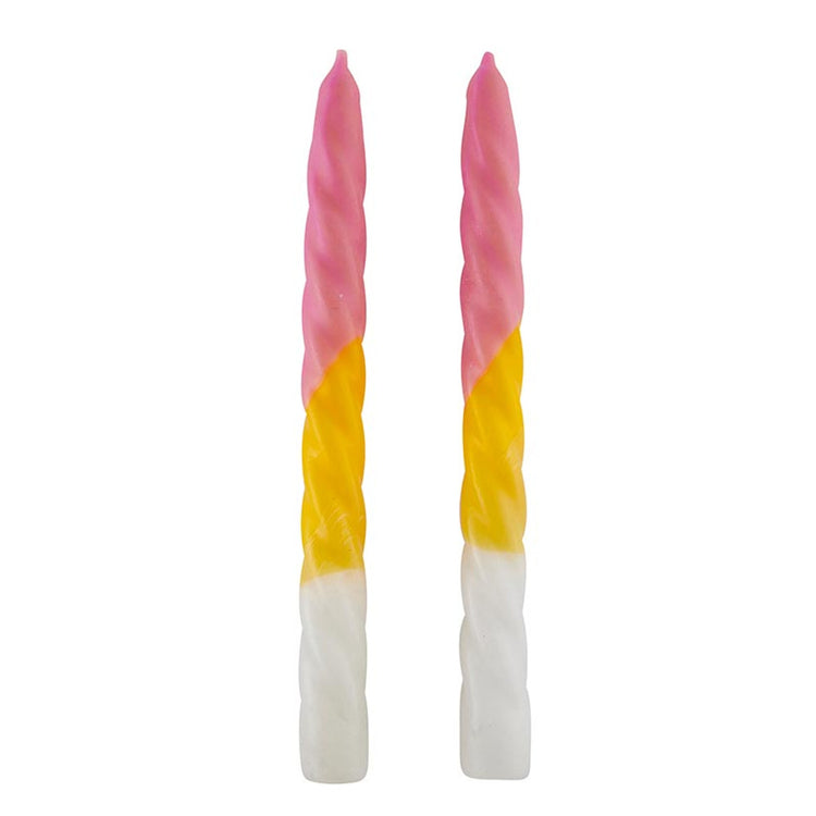 Taper Candle - Pink/Yellow/White