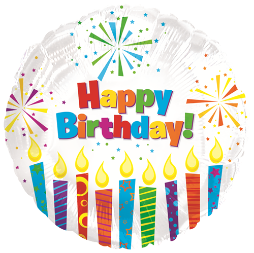 Happy Birthday Sparkling Candles Foil Balloon