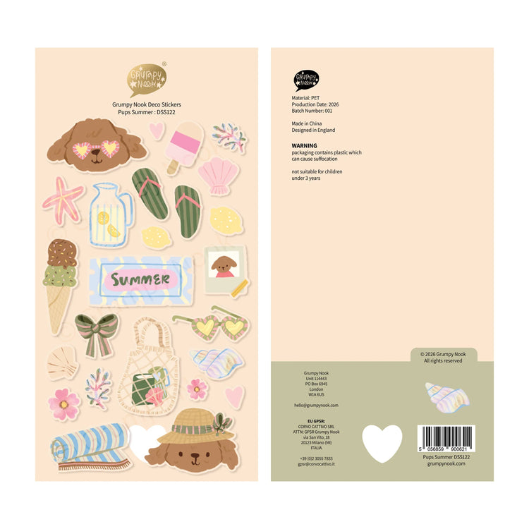 Pups Summer Sticker Sheet