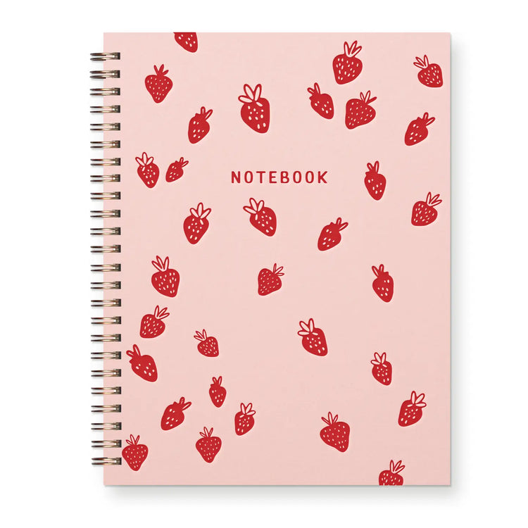 Strawberry Pattern Journal: Lined Notebook
