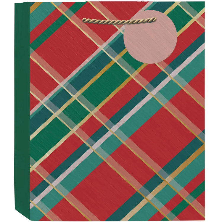 Classic Holiday Plaid Gift Bag - Medium