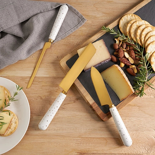 Starlight Gold-Plated Star-Patterned Cheese Knives -Set of 3