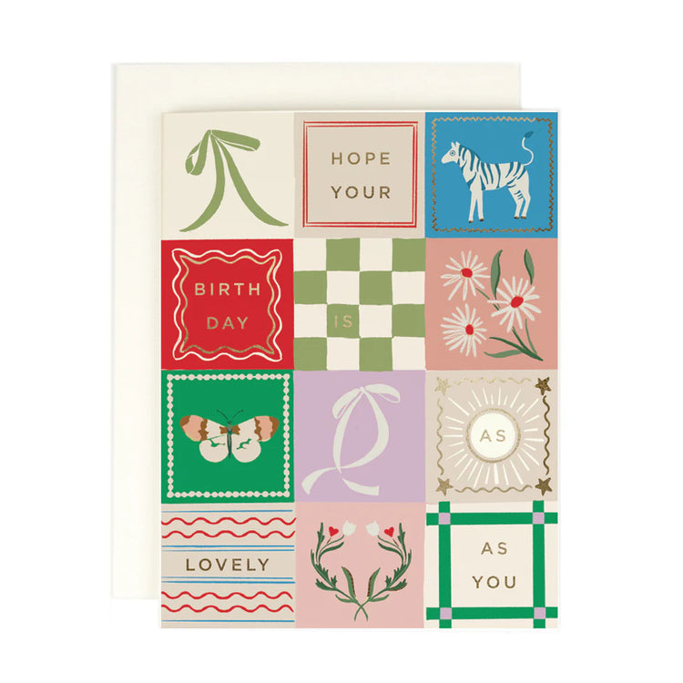 Lovely as you Patchwork Greeting Card