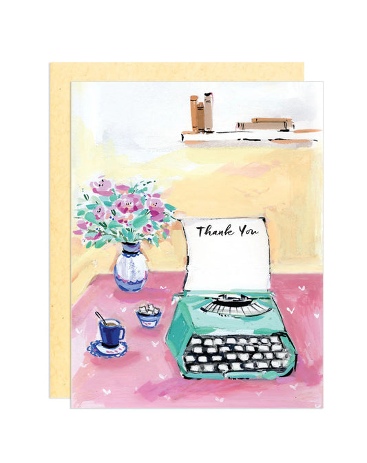 Typewriter Thank You Greeting Card