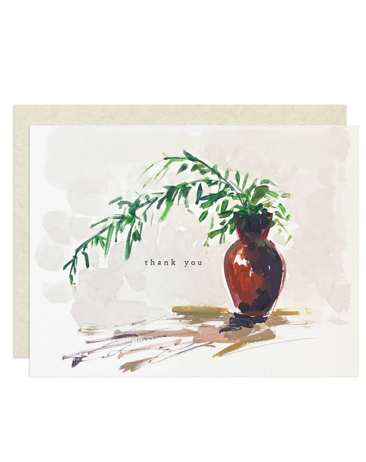 Clay Vase Thank You Greeting Card