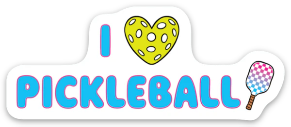 I Love Pickleball Sticker