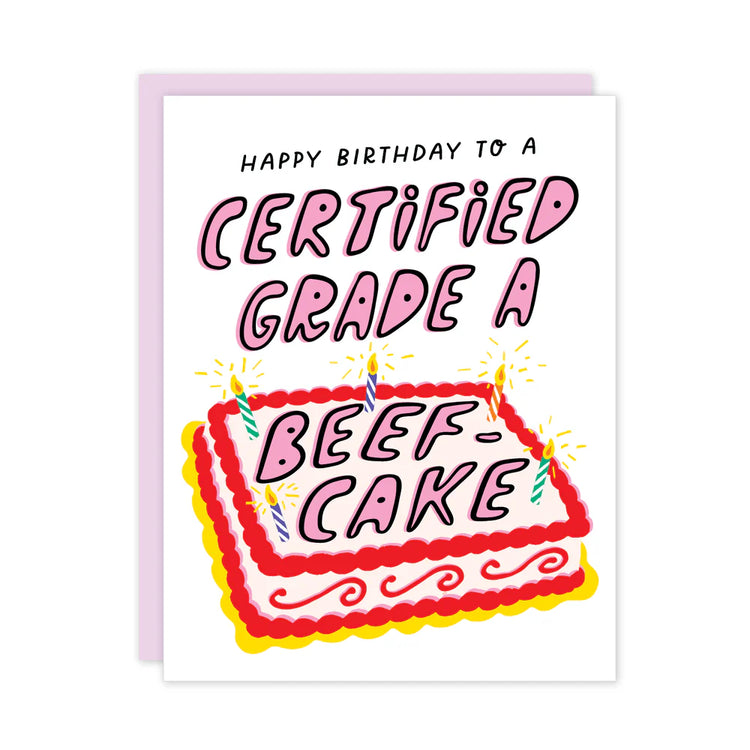 Grade A Beef-Cake Birthday Card