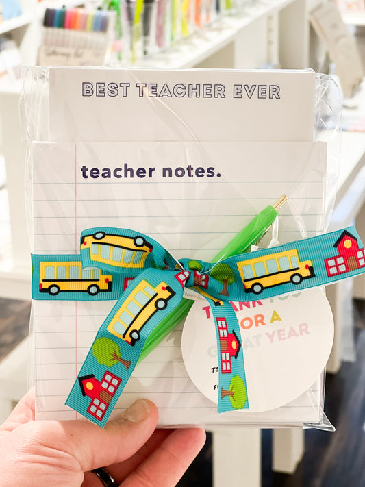 Teacher Appreciation Notepad Gift Set