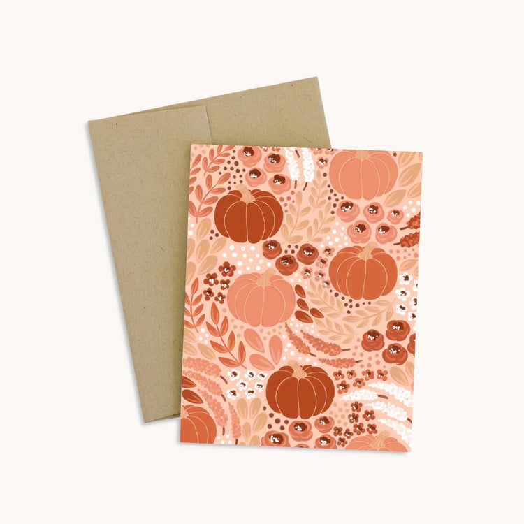 Pumpkin Floral Greeting Card