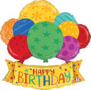 Happy Birthday Balloon Banner Foil Banner