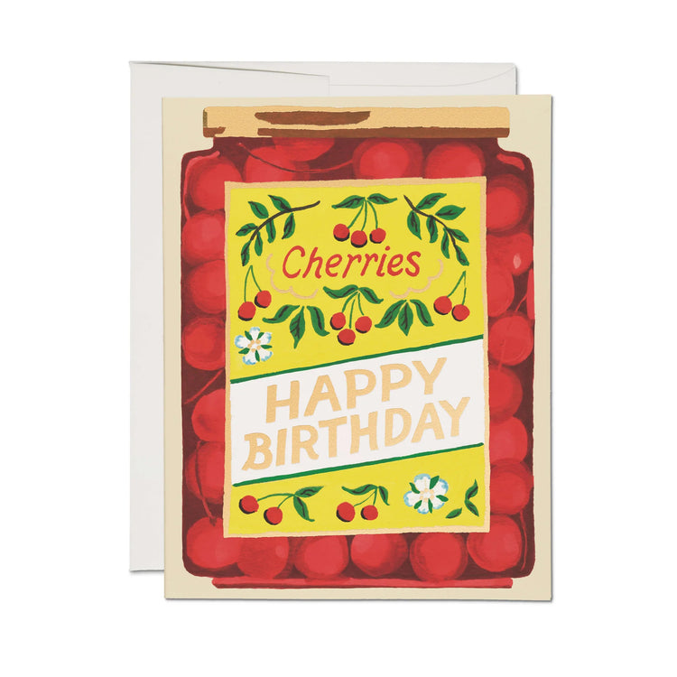 Birthday Cherries Greeting Card