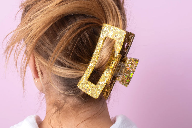 Gold Confetti Claw Clip