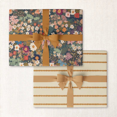 meadow + gold pearls double-sided Gift Wrap Sheet