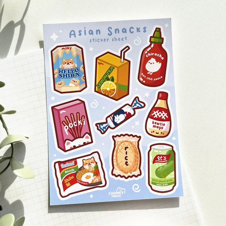Asian Snacks Sticker Sheet