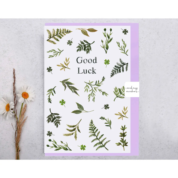 Good Luck Botanical Greeting Card