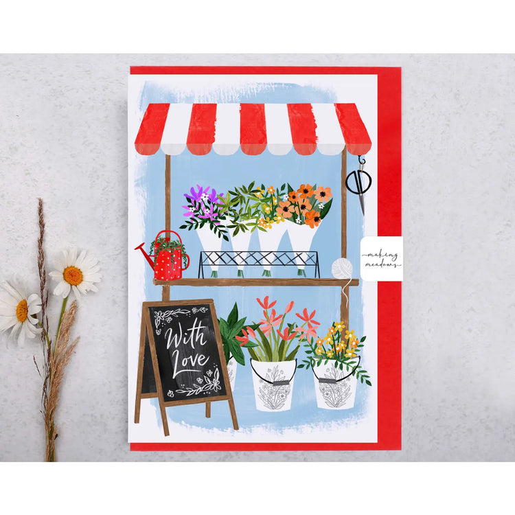 With Love Flower Shop Greeting Card