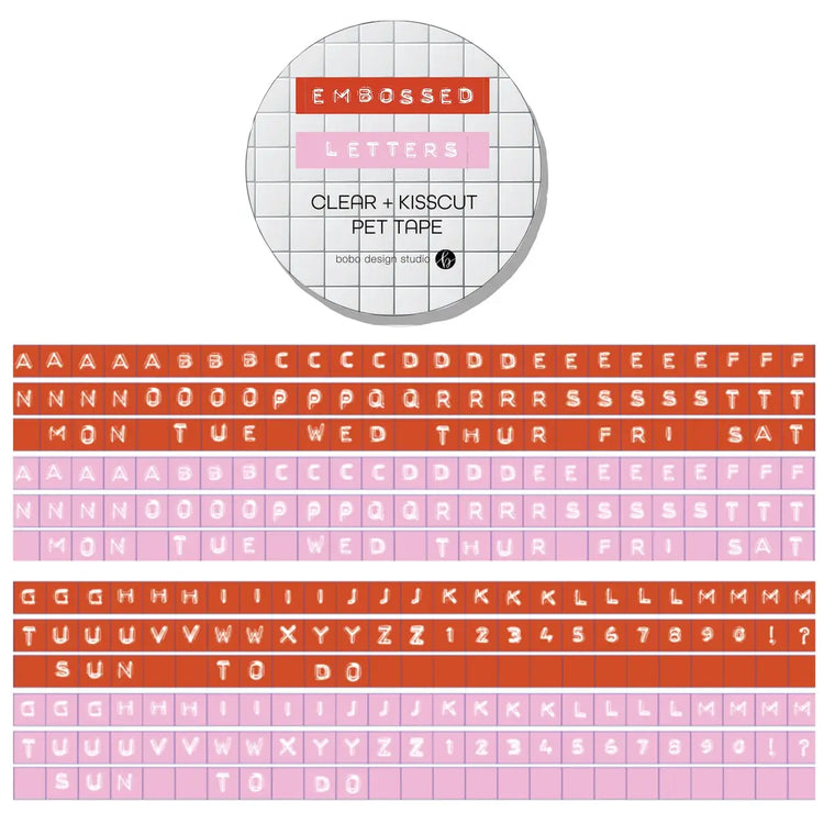 Embossed Letters Kiss Cut PET Tape