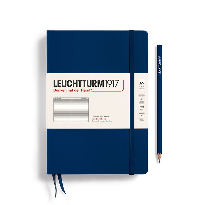 Navy Medium Hardcover Notebook (A5)