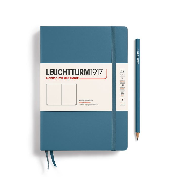 Stone Blue Medium Hardcover Notebook (A5)
