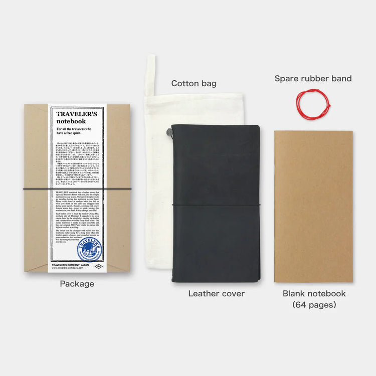 Traveler's Company Leather Journal Starter Kit Black