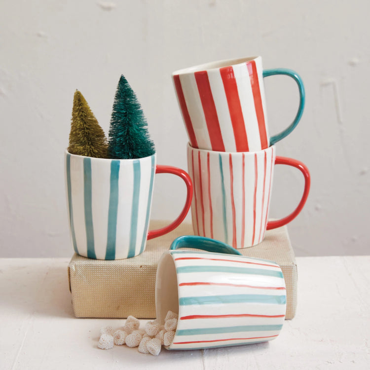 Hand-Painted Stoneware Mug