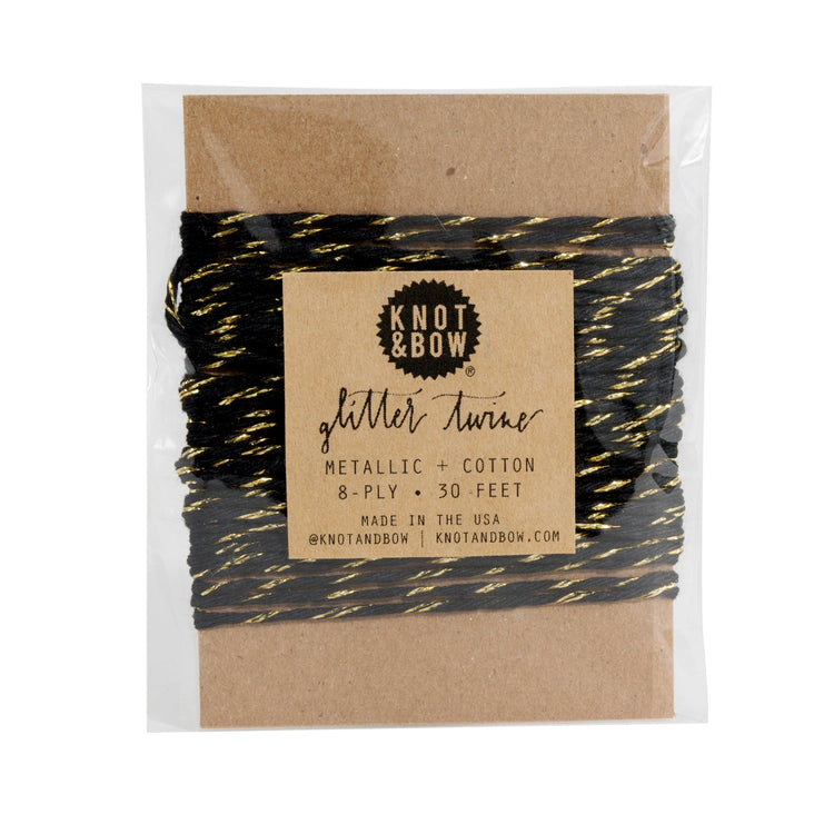 Gold Black Glitter Twine
