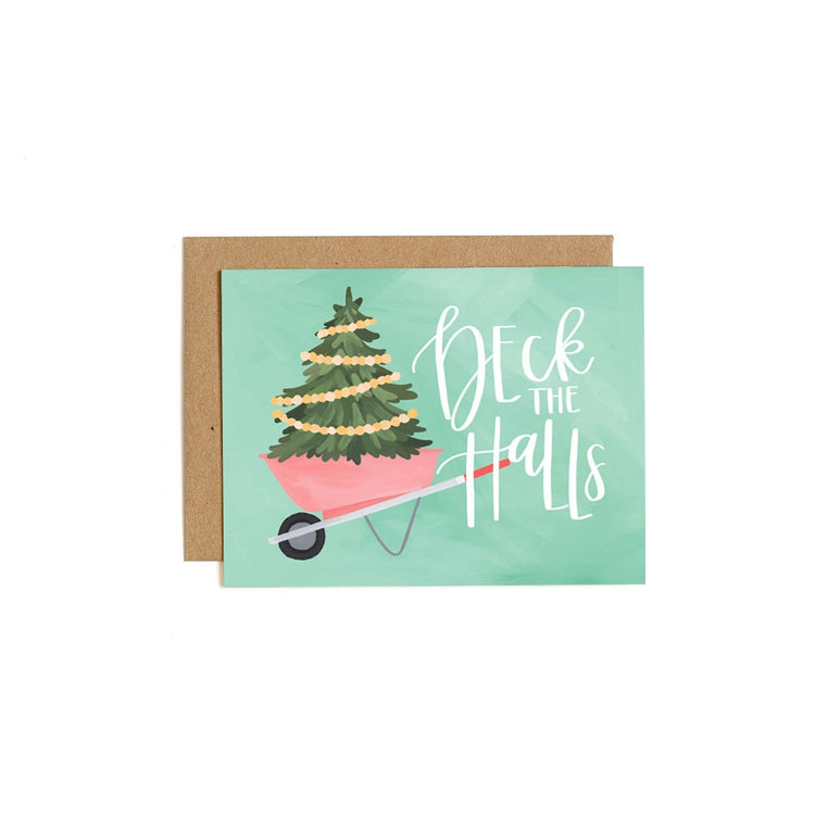 Wheelbarrow Tree Greeting Card