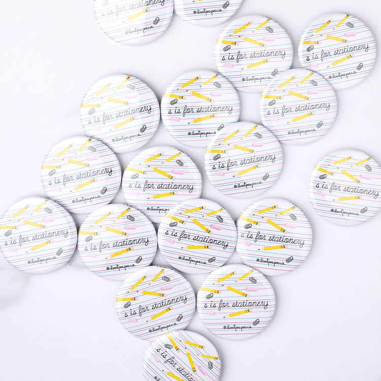 S is for Stationery Big Button