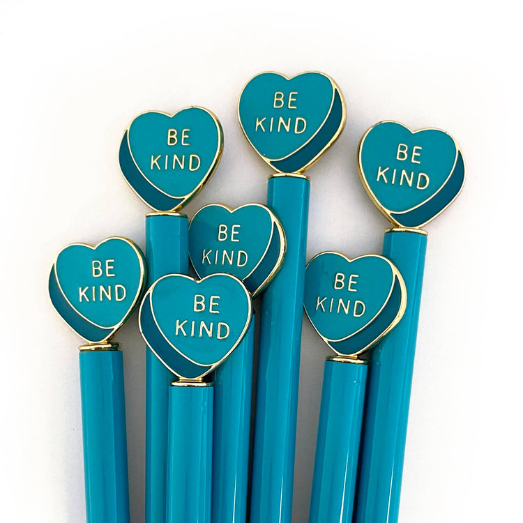 Blue Enamel Heart Pen