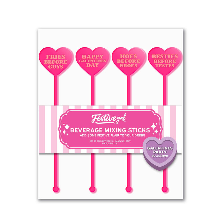 Galentines Valentines Beverage Drink Stirrers