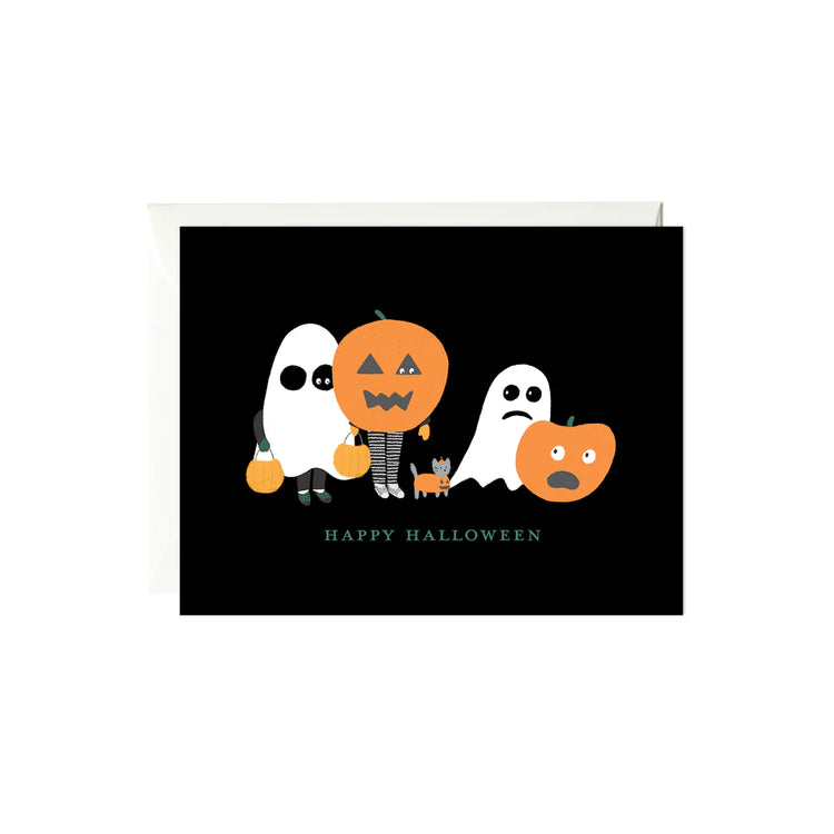 Ghost and Pumpkin Halloween Card