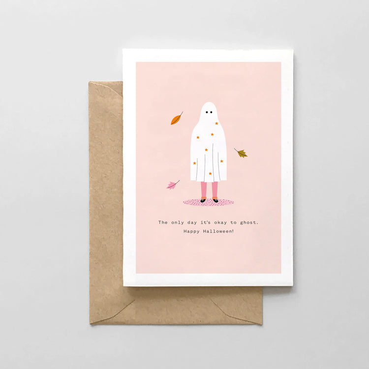 Ok to Ghost Halloween Card
