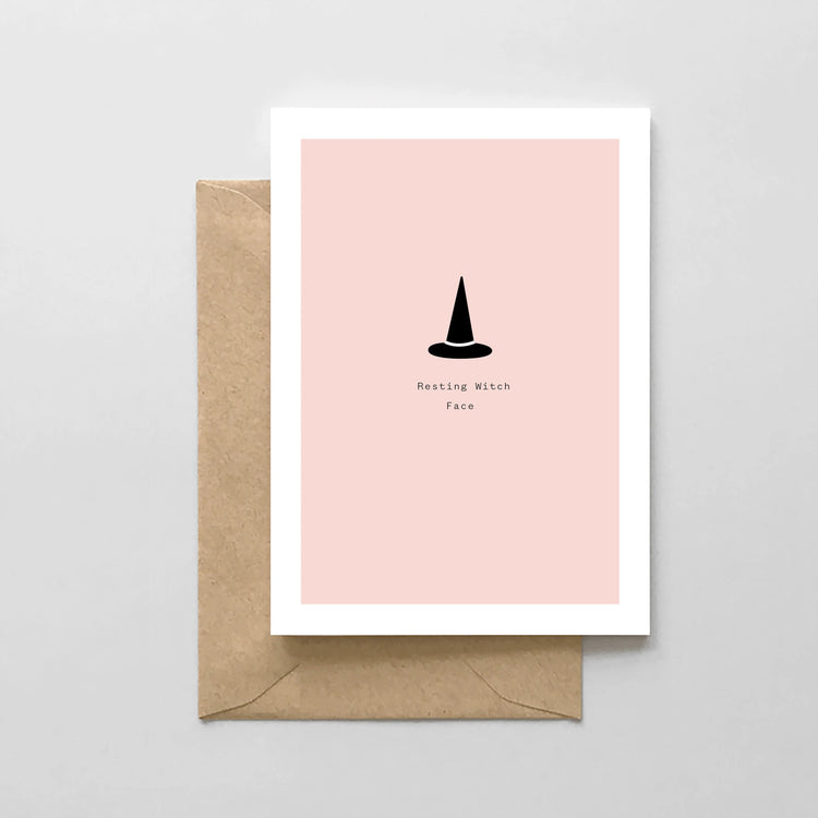 Resting Witch Face Halloween Card