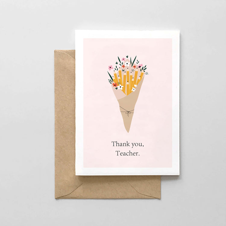 Thank You Teacher - Pencil Bouquet Card
