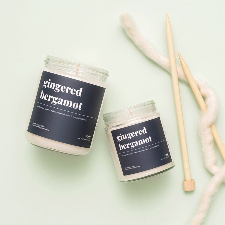 Gingered Bergamot Scented Soy Candle