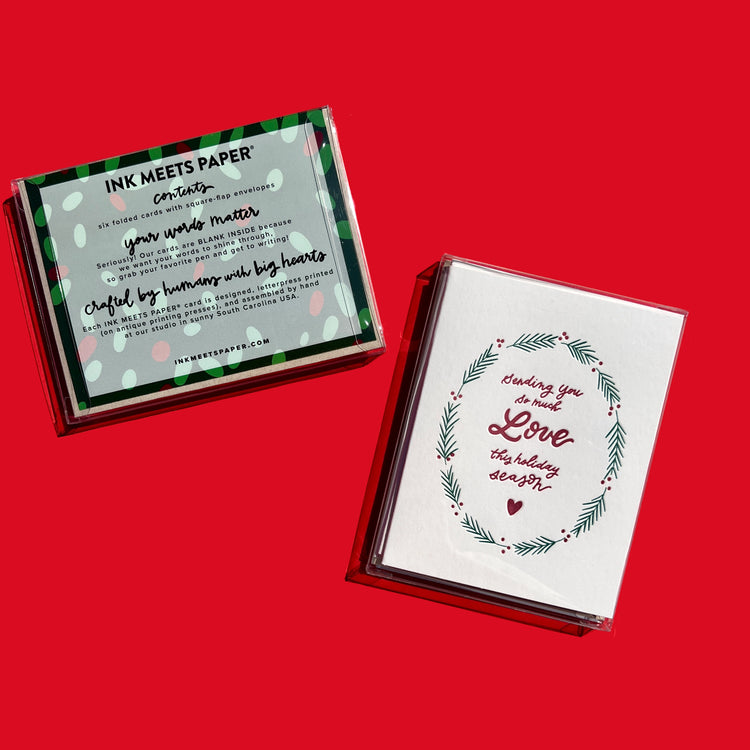 Sending Love Wreath & Berries Greeting Card