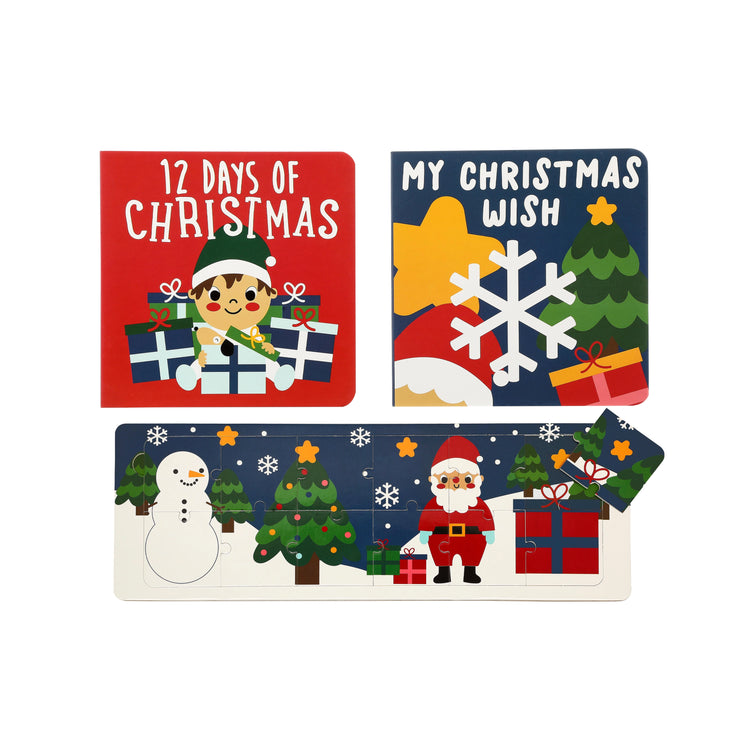 Christmas Board Books & Holiday Puzzle Set