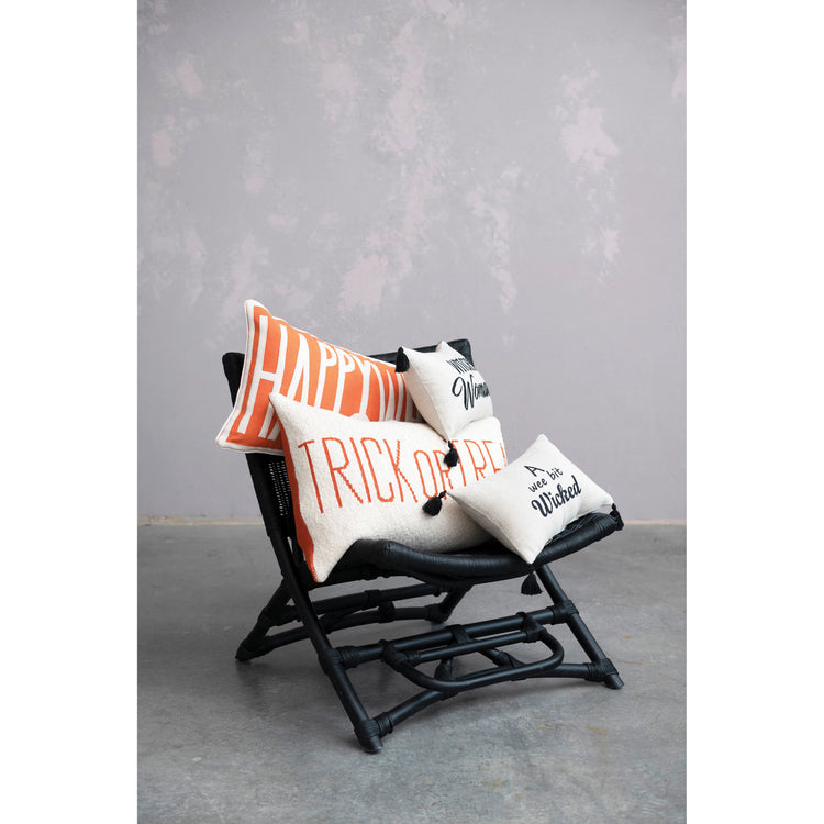 Two-Sided Cotton Knit Lumbar Pillow