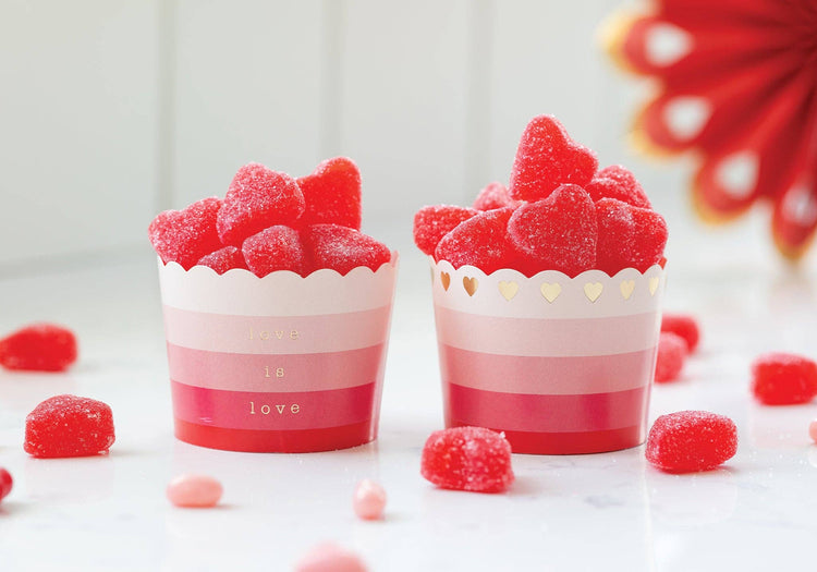 Gold Foil Ombre Heart Baking Cups