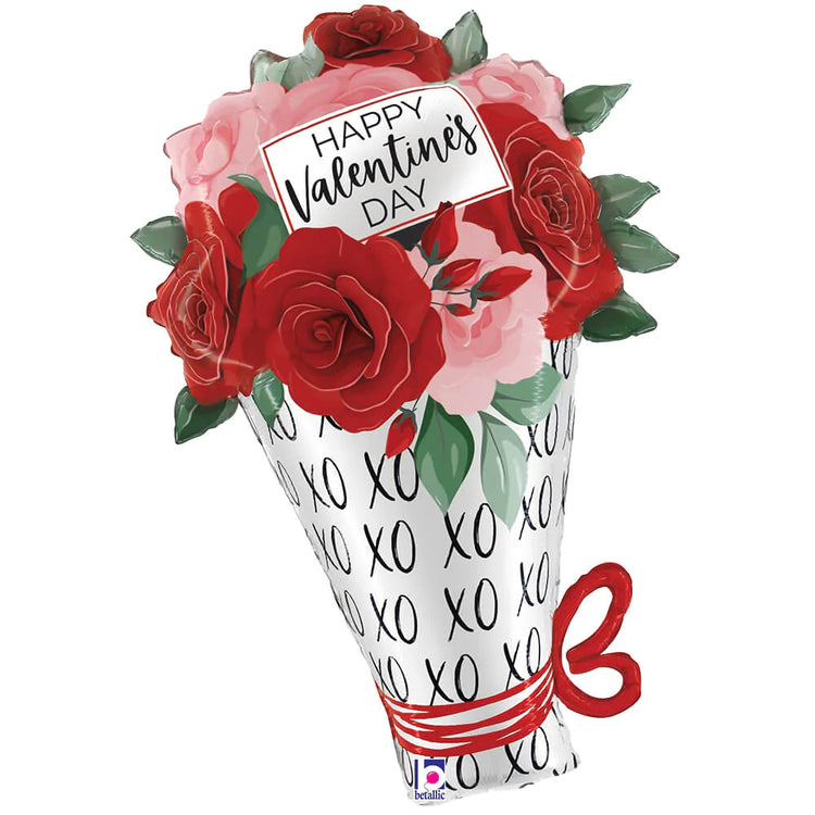 Valentine Rose Bouquet Foil Balloon