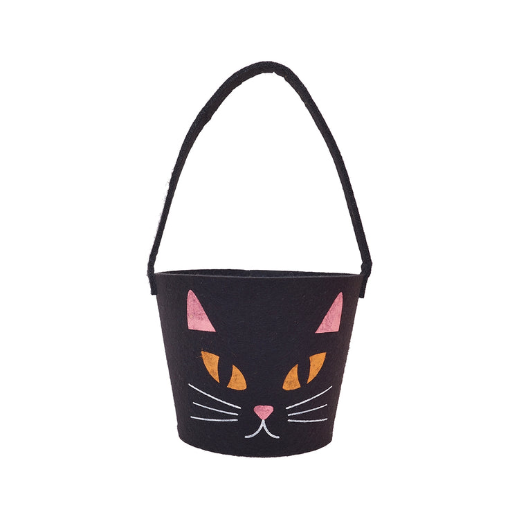 Mini Halloween Cat Felt Candy Bucket