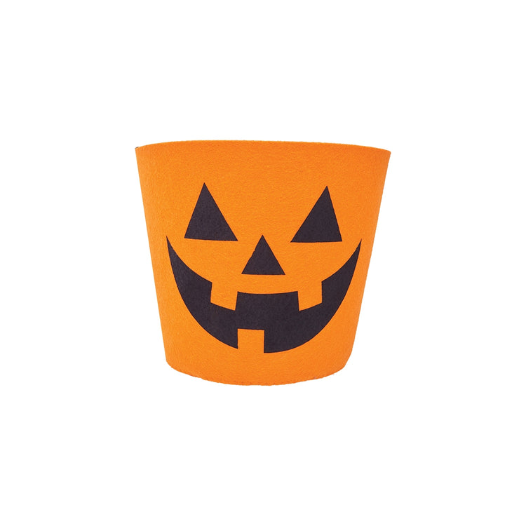 Large Jack-O-Lantern Felt Candy Bucket