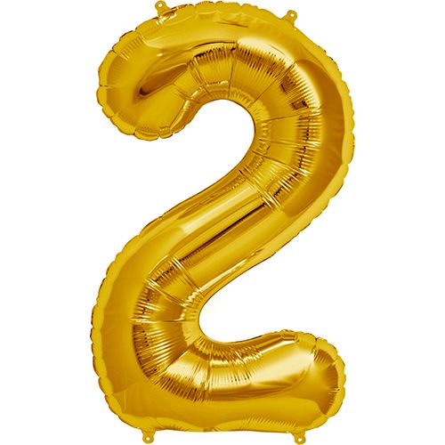 Gold Number 2 Foil Balloon