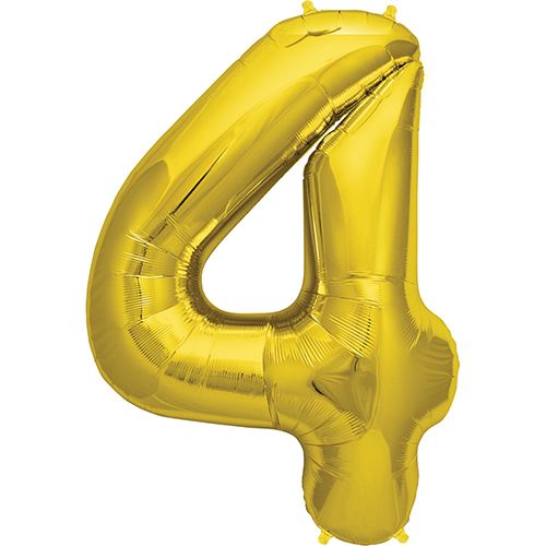 Gold Number 4 Foil Balloon
