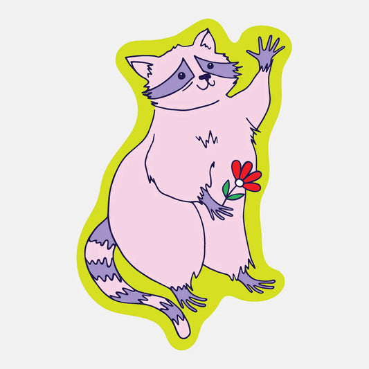 Wave Raccoon Sticker