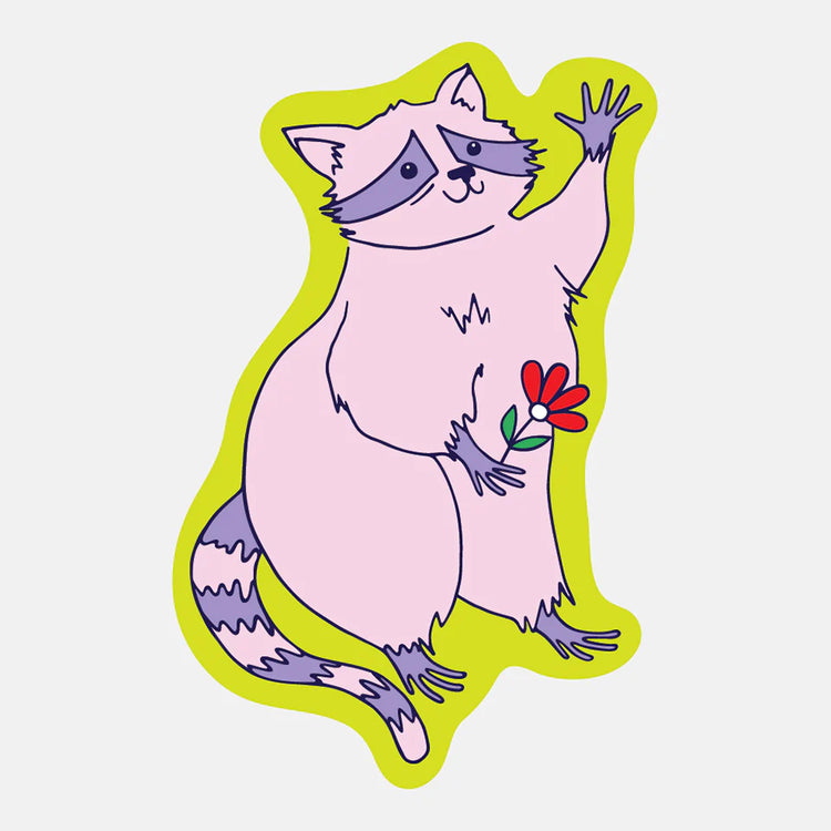 Wave Raccoon Sticker