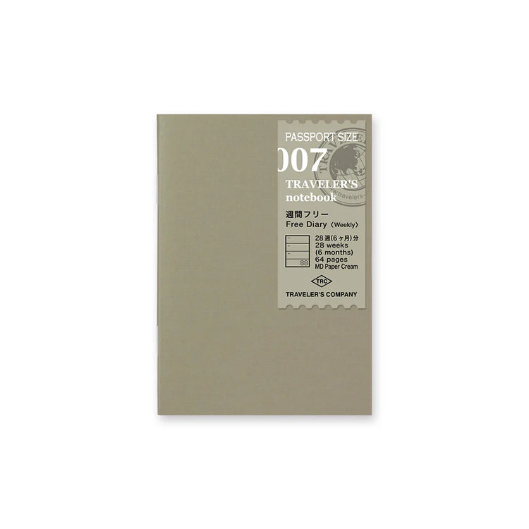 Traveler's Company Passport Size Refill -  Free Diary Weekly
