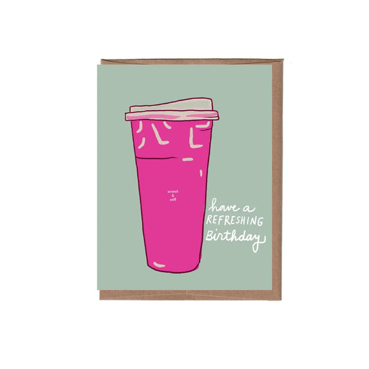 Pink Drink Birthday Greeting Card