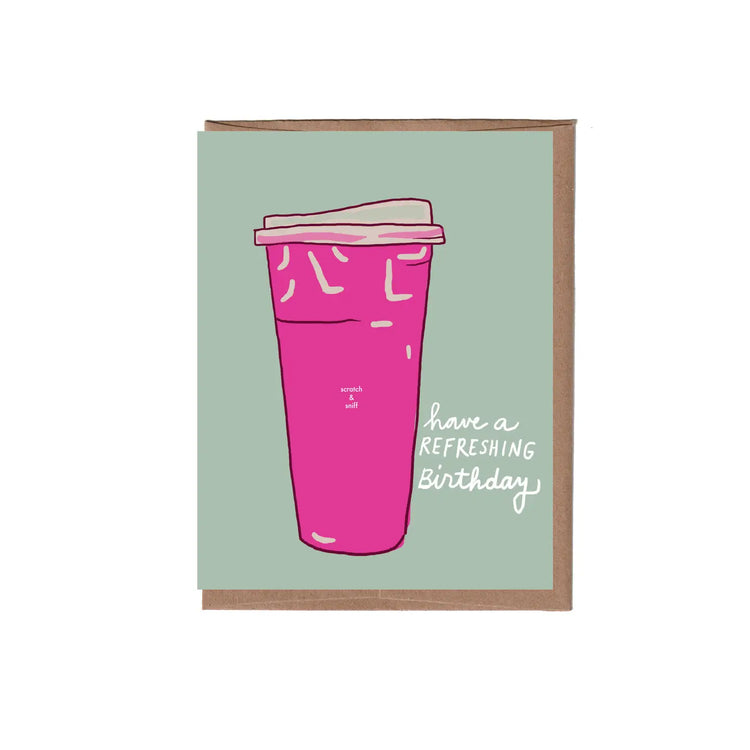 Pink Drink Birthday Greeting Card
