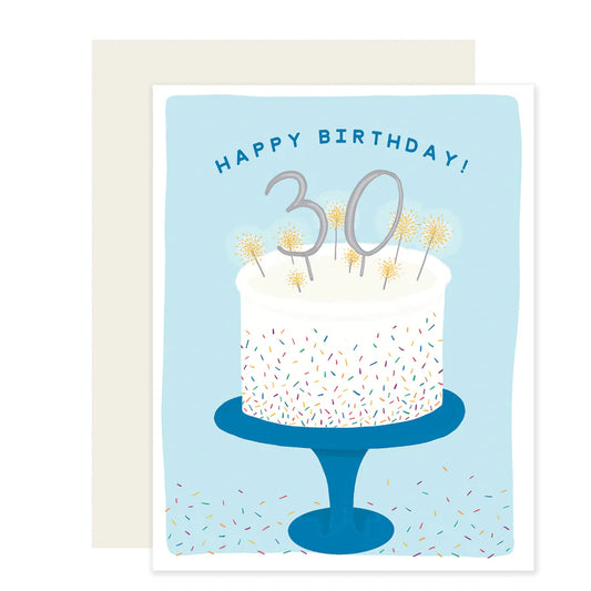 30 Cake - Birthday Card